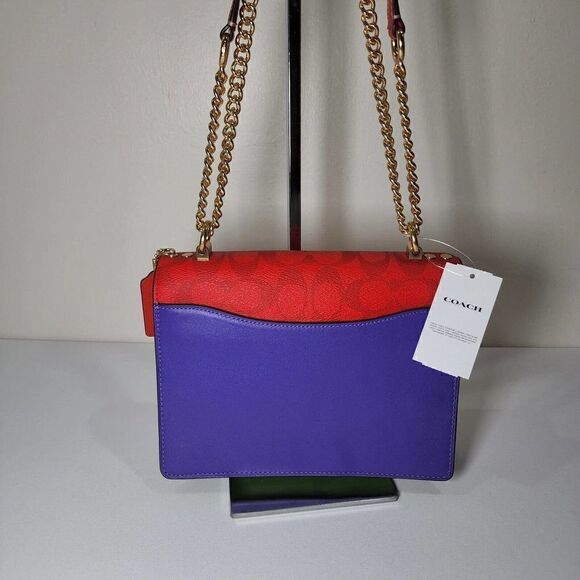 NWT COACH CA151 Signature Klare Crossbody Blocked Signature Canvas Miami - Picture 3 of 7